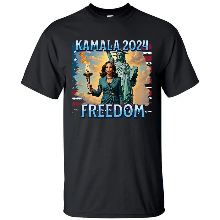 Kamala Harris 2024 For President Campaign Lady Liberty Torch Tall T-Shirt