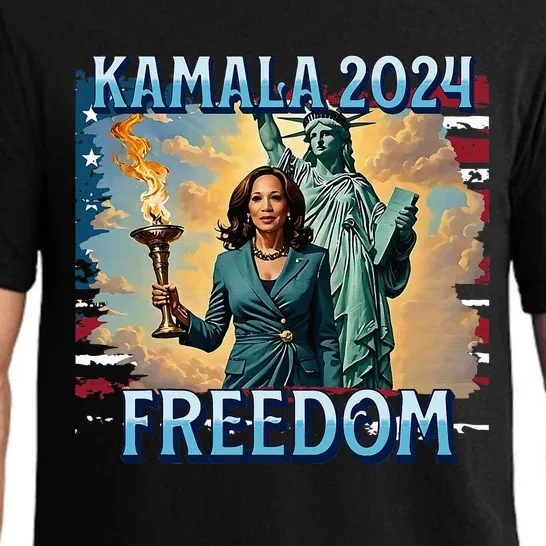 Kamala Harris 2024 For President Campaign Lady Liberty Torch Pajama Set