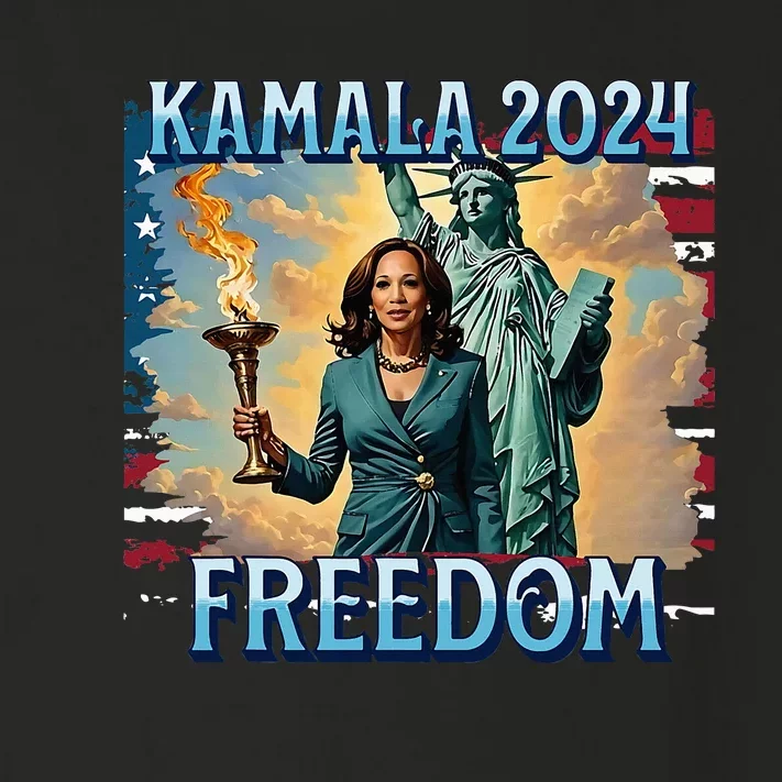 Kamala Harris 2024 For President Campaign Lady Liberty Torch Toddler Long Sleeve Shirt