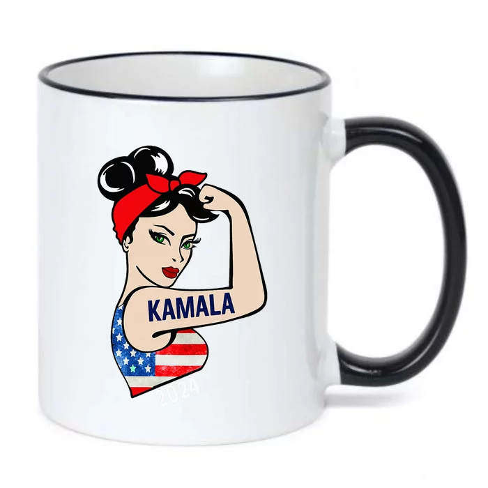 Kamala Harris 2024 President Women Funny America Flag Vote Black Color Changing Mug