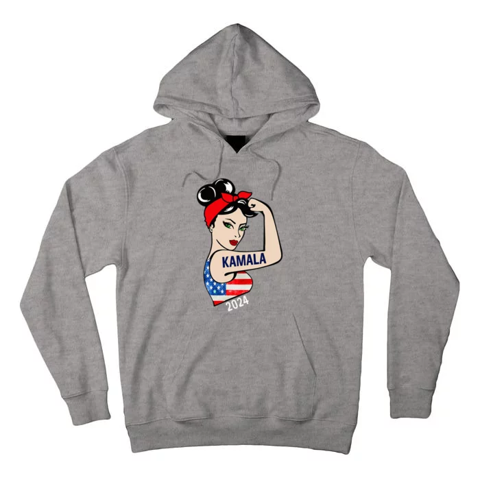 Kamala Harris 2024 President Women Funny America Flag Vote Tall Hoodie