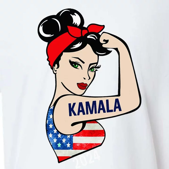 Kamala Harris 2024 President Women Funny America Flag Vote Sueded Cloud Jersey T-Shirt