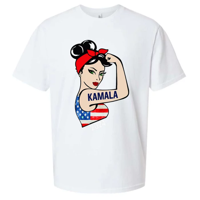 Kamala Harris 2024 President Women Funny America Flag Vote Sueded Cloud Jersey T-Shirt