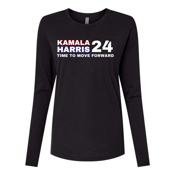 Kamala Harris 2024 Time To Move Forward Womens Cotton Relaxed Long Sleeve T-Shirt