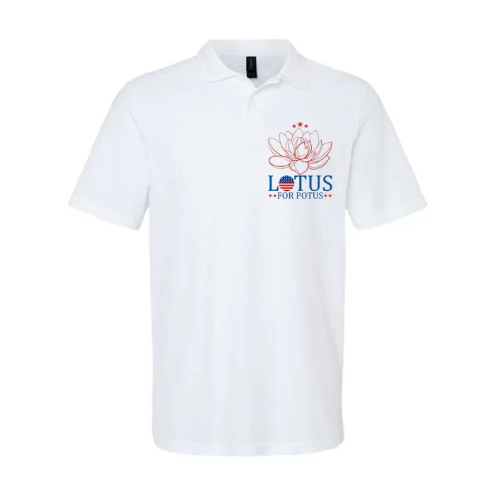 Kamala Harris 2024 Lotus For Potus President Trend Election Softstyle Adult Sport Polo