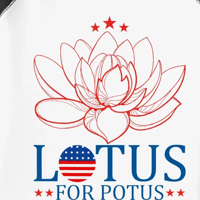 Kamala Harris 2024 Lotus For Potus President Trend Election Infant Baby Jersey Bodysuit