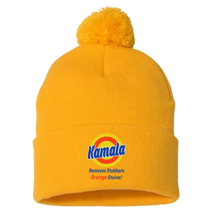 Kamala Harris 2024 Removes Stubborn Orange Stains Pom Pom 12in Knit Beanie