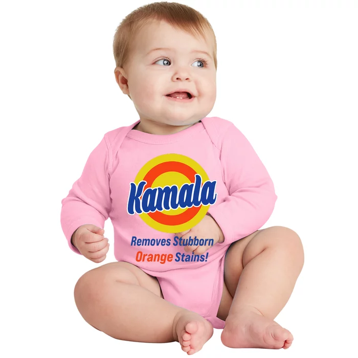 Kamala Harris 2024 Removes Stubborn Orange Stains Baby Long Sleeve Bodysuit