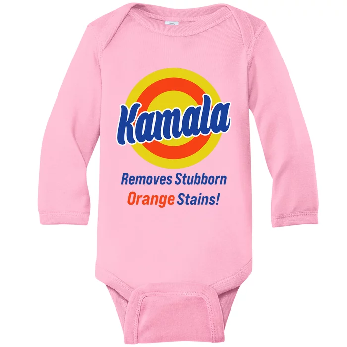 Kamala Harris 2024 Removes Stubborn Orange Stains Baby Long Sleeve Bodysuit