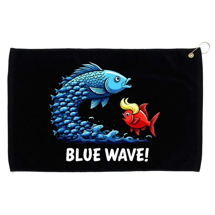 Kamala Harris 2024 Blue Wave Grommeted Golf Towel