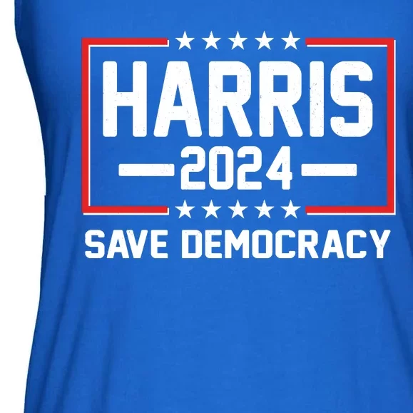 Kamala Harris 2024 Save Democracy Ladies Essential Flowy Tank