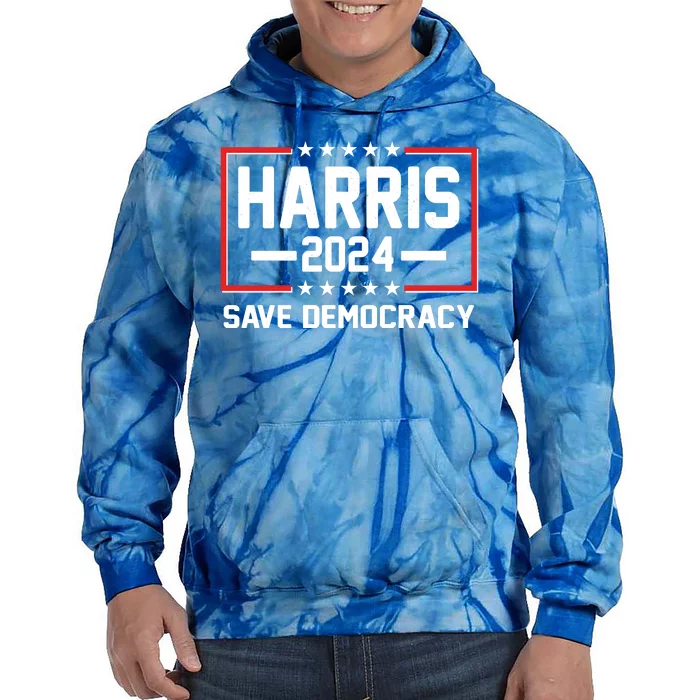 Kamala Harris 2024 Save Democracy Tie Dye Hoodie