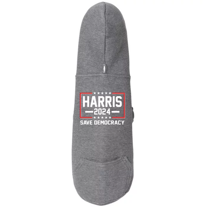 Kamala Harris 2024 Save Democracy Doggie 3-End Fleece Hoodie