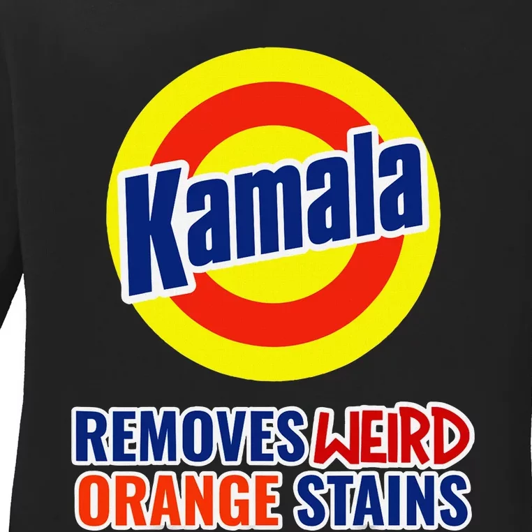 Kamala Harris 2024 Removes Stubborn Weird Orange Stains Ladies Long Sleeve Shirt