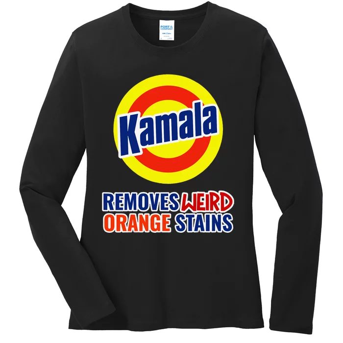 Kamala Harris 2024 Removes Stubborn Weird Orange Stains Ladies Long Sleeve Shirt