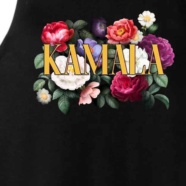 Kamala Harris 2024 Cute Beautiful Floral Flowers Ladies Tri-Blend Wicking Tank