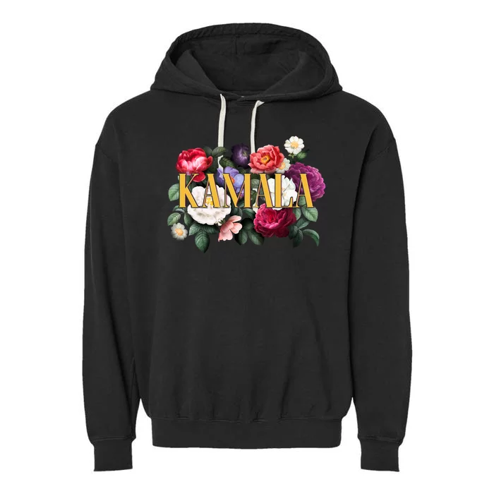 Kamala Harris 2024 Cute Beautiful Floral Flowers Garment-Dyed Fleece Hoodie