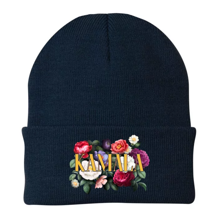 Kamala Harris 2024 Cute Beautiful Floral Flowers Knit Cap Winter Beanie