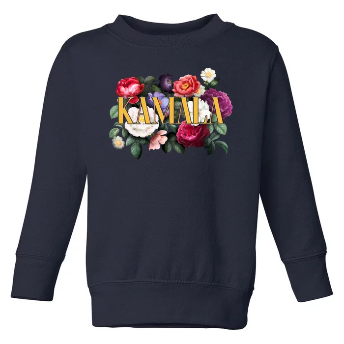 Kamala Harris 2024 Cute Beautiful Floral Flowers Toddler Sweatshirt