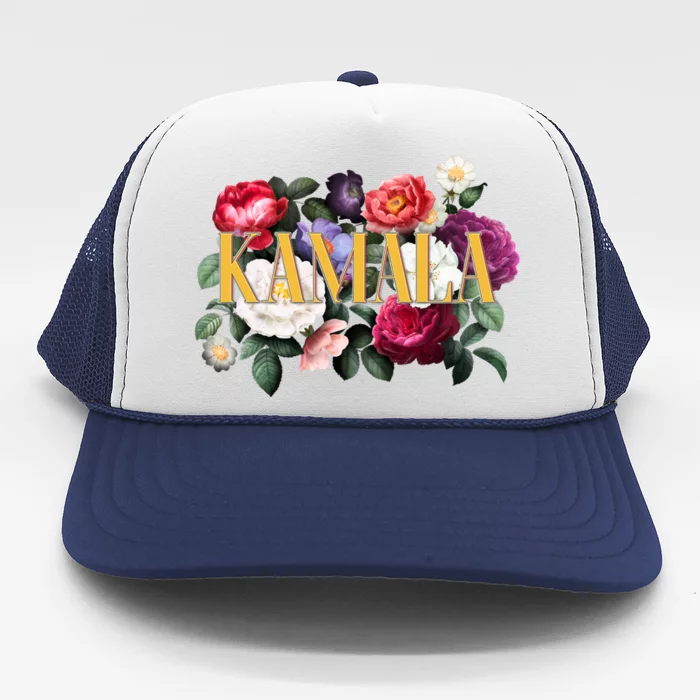 Kamala Harris 2024 Cute Beautiful Floral Flowers Trucker Hat