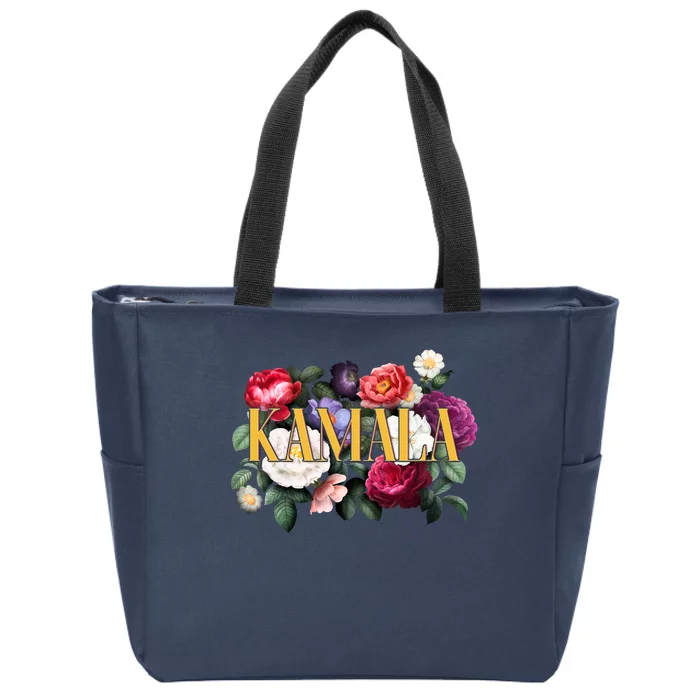 Kamala Harris 2024 Cute Beautiful Floral Flowers Zip Tote Bag