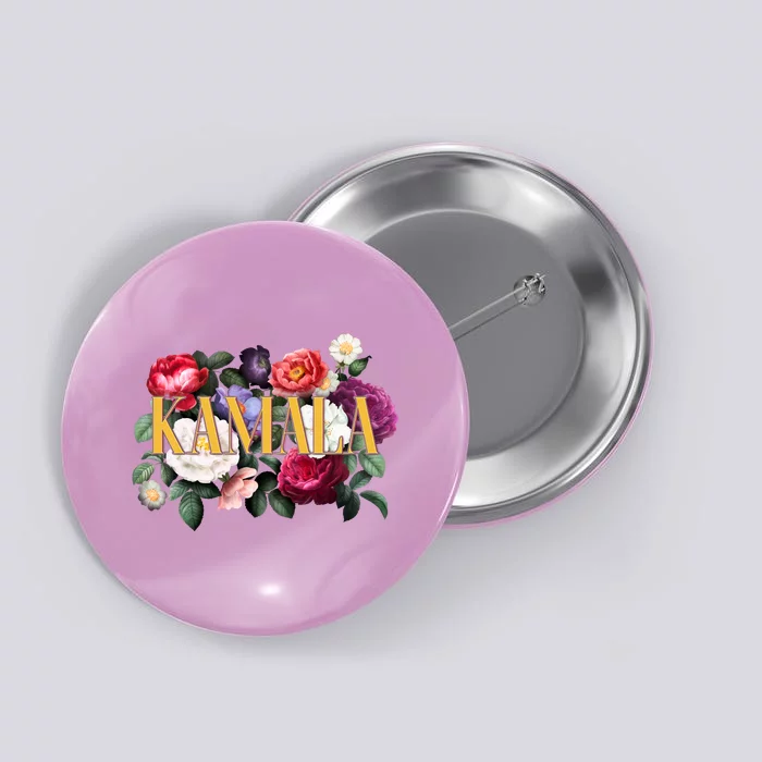 Kamala Harris 2024 Cute Beautiful Floral Flowers Button