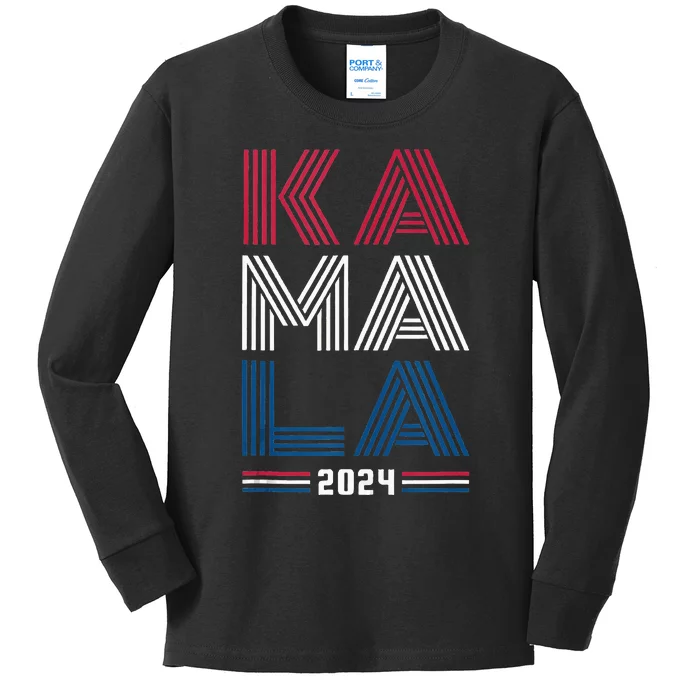 Kamala Harris 2024 For President Campaign Kids Long Sleeve Shirt