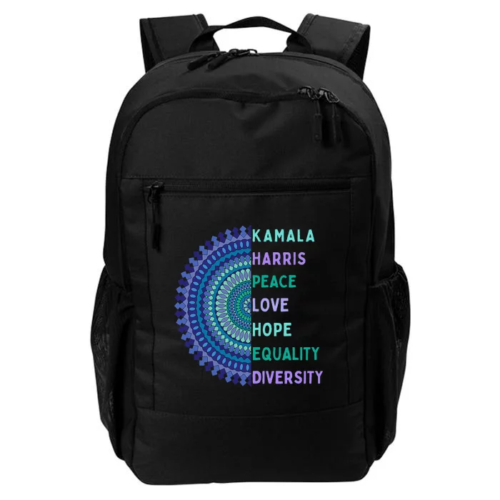 Kamala Harris 2024. Peace Love Hope Equality Diversity Gift Daily Commute Backpack