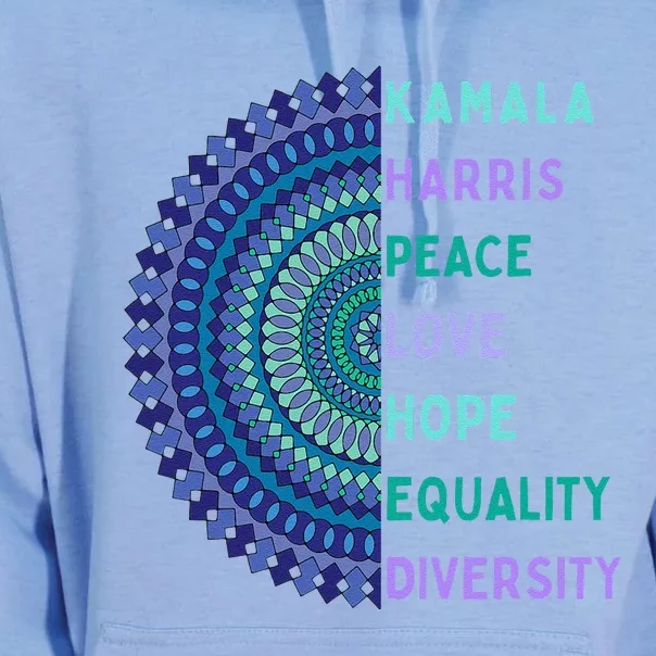 Kamala Harris 2024. Peace Love Hope Equality Diversity Gift Unisex Surf Hoodie