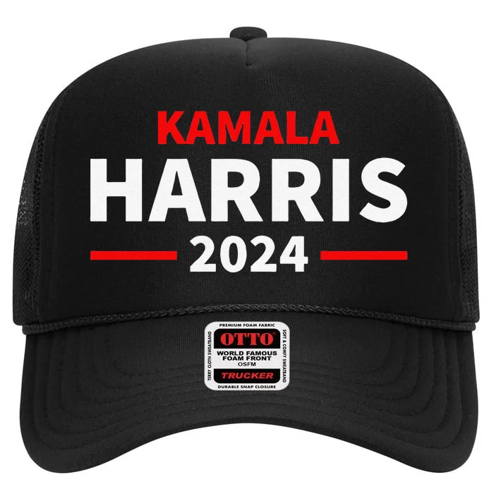 Kamala Harris 2024 High Crown Mesh Trucker Hat