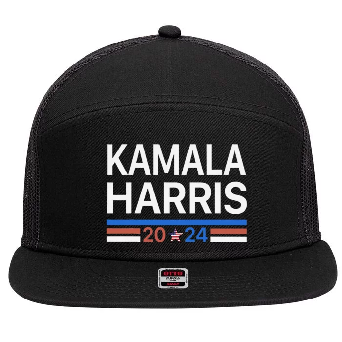 Kamala Harris 2024 For President Campaign Vote Election 7 Panel Mesh Trucker Snapback Hat