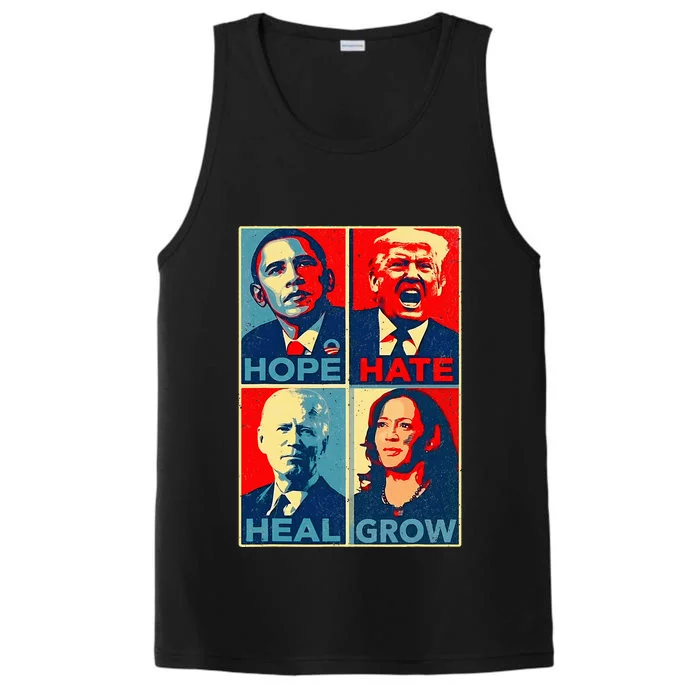 Kamala Harris 2024 President Campaign Hope Hate Heal Grow Performance Tank