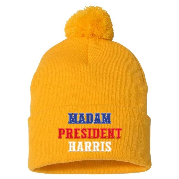 Kamala Harris 2024 Madam President Presidential Election Pom Pom 12in Knit Beanie