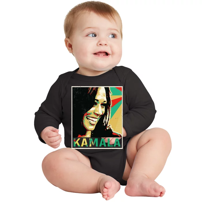 Kamala Harris 2024 Kamala For President Baby Long Sleeve Bodysuit