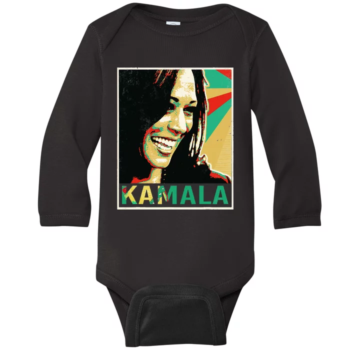 Kamala Harris 2024 Kamala For President Baby Long Sleeve Bodysuit