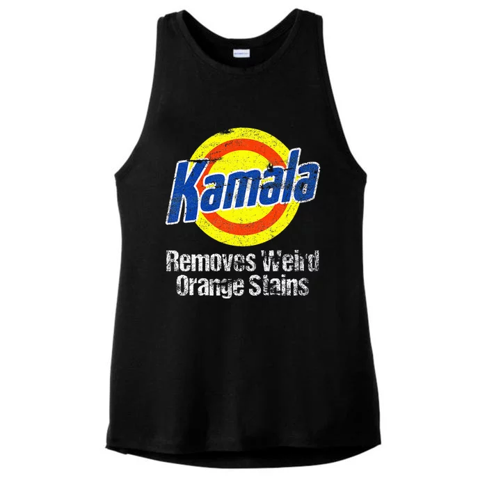 Kamala Harris 2024 Kamala Removes Weird Orange Stains Ladies Tri-Blend Wicking Tank