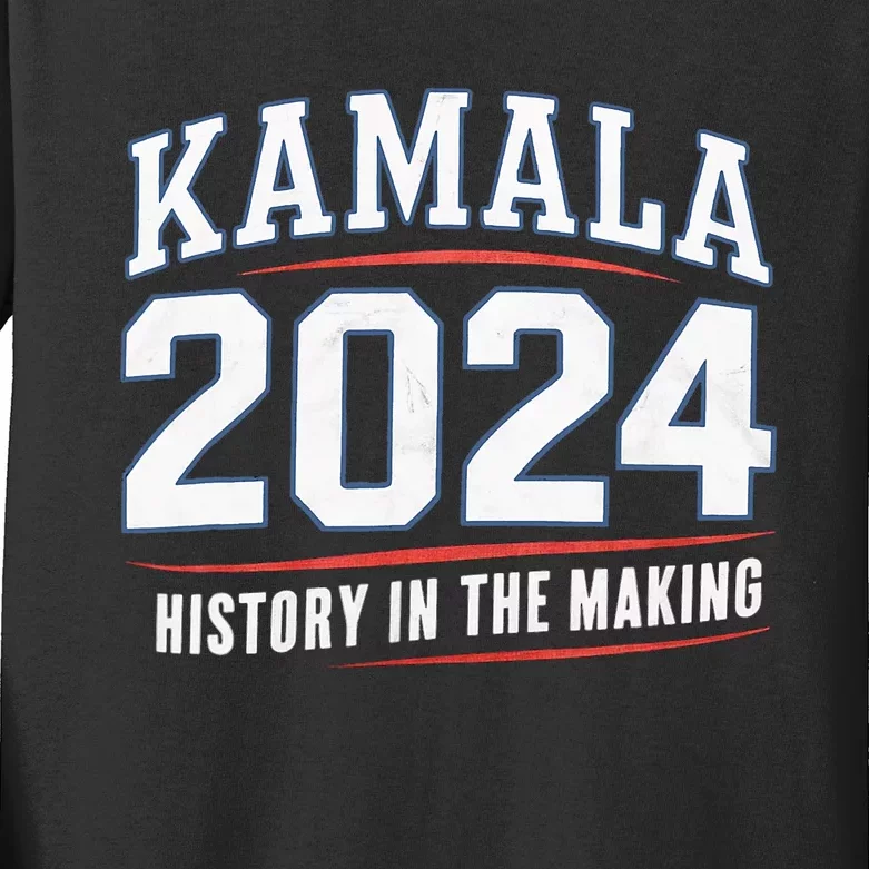 Kamala Harris 2024 History In The Making Kamala Kids Long Sleeve Shirt