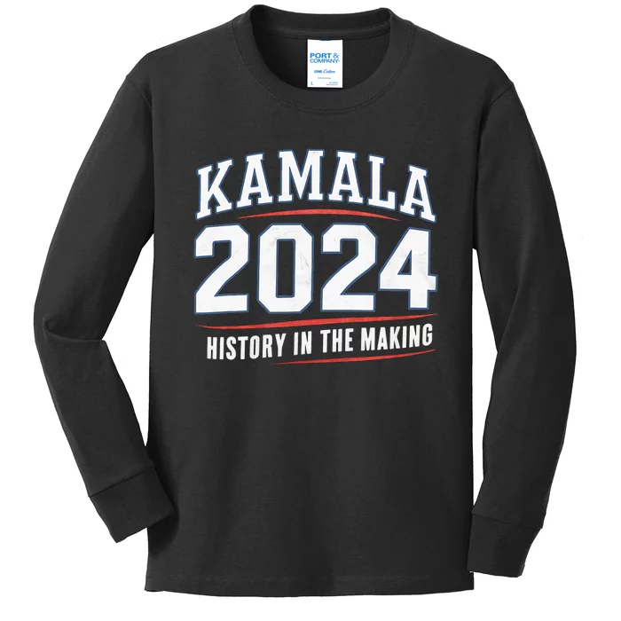 Kamala Harris 2024 History In The Making Kamala Kids Long Sleeve Shirt