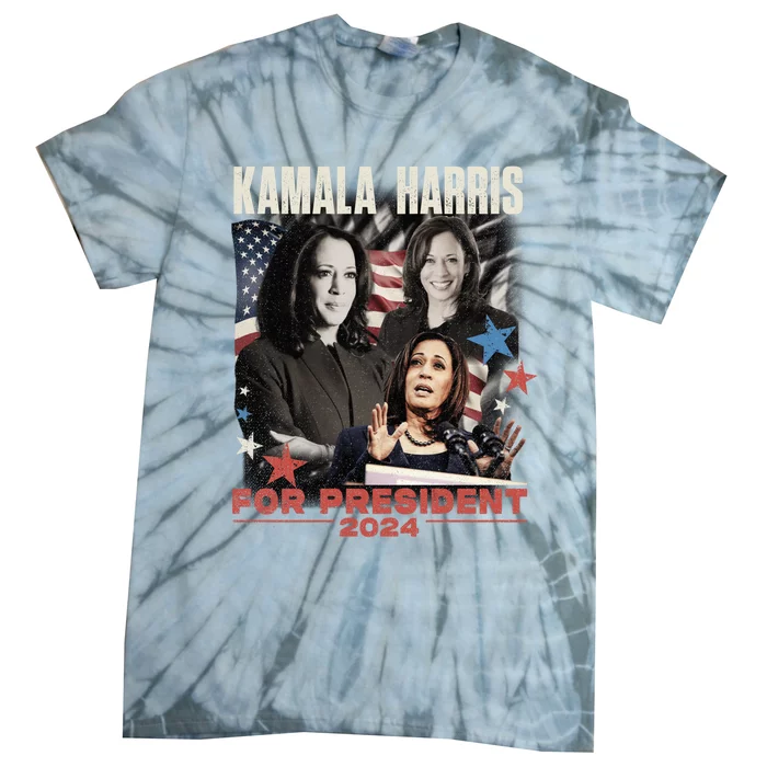 Kamala Harris 2024 For President Election Campaign Tie-Dye T-Shirt