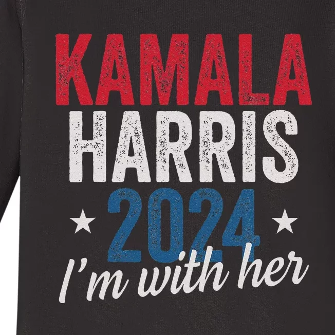 Kamala Harris 2024 Support IM With Her Kamala Harris 2024 Baby Long Sleeve Bodysuit