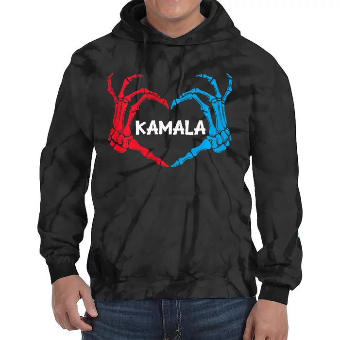 Kamala Harris 2024 Halloween Party Election Vote Skeleton Tie Dye Hoodie