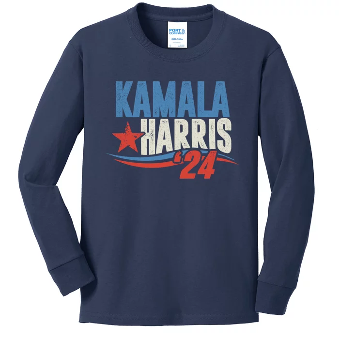 Kamala Harris 2024 For President Election Campaign Kids Long Sleeve Shirt