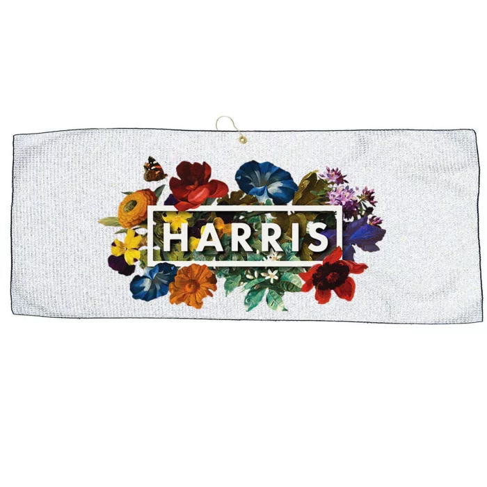 Kamala Harris 2024 Vintage Floral Women Harris President Large Microfiber Waffle Golf Towel