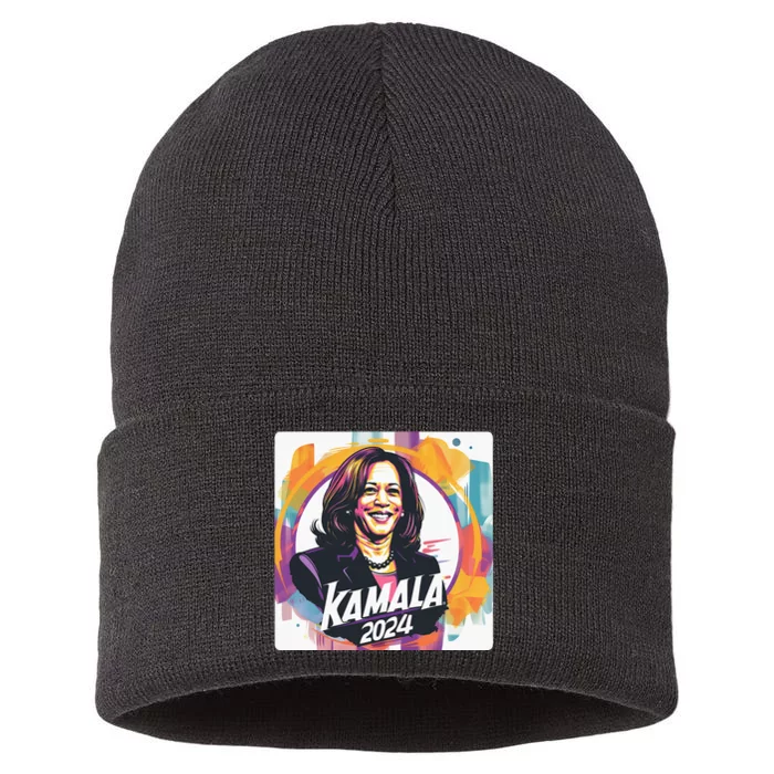 Kamala Harris 2024 24 Madam Vice President Democrat Sustainable Knit Beanie