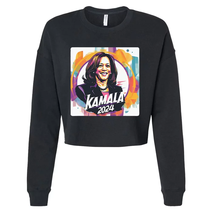 Kamala Harris 2024 24 Madam Vice President Democrat Cropped Pullover Crew