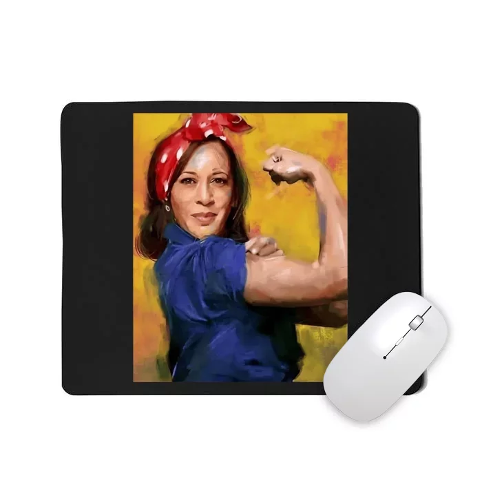 Kamala Harris 2024 Rosie The Riveter Childless Cat Lady Vote Mousepad