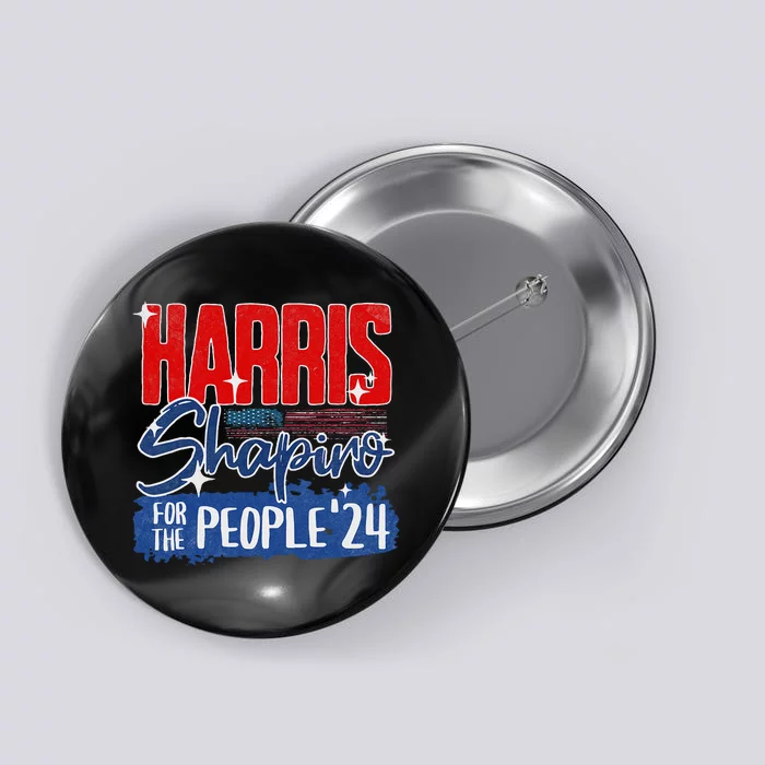 Kamala Harrisshapiro 2024 For The People Patriotic Us Flag Button