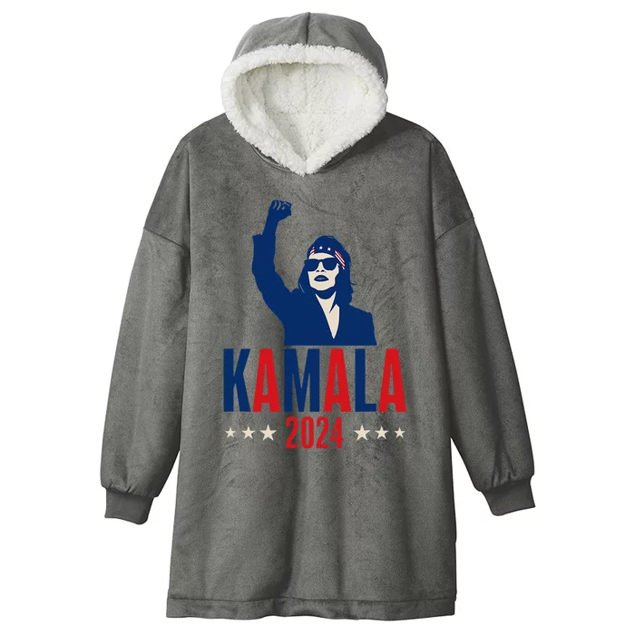 Kamala Harris 2024 Presidential Campaign Patriotic Stance Hooded Wearable Blanket