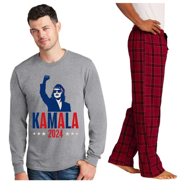 Kamala Harris 2024 Presidential Campaign Patriotic Stance Long Sleeve Pajama Set