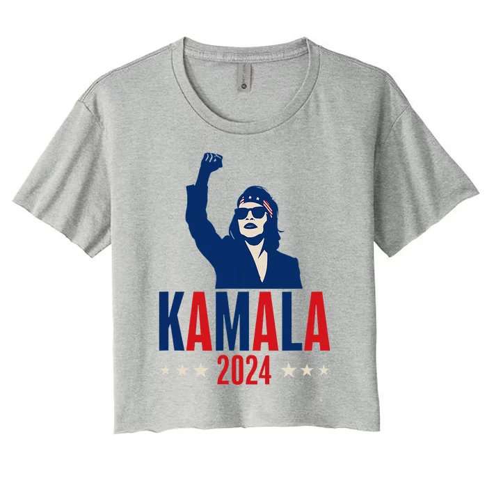 Kamala Harris 2024 Presidential Campaign Patriotic Stance Women's Crop Top Tee